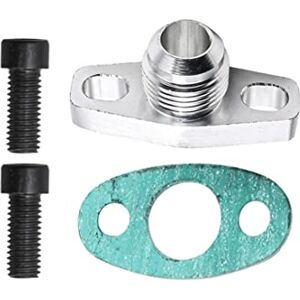 Reykentu AN10 Turbo Oil Return Drain Flange Adapter Kit for GT28 GT30 GT35 T25 with M8X1.25mm Bolts Silver