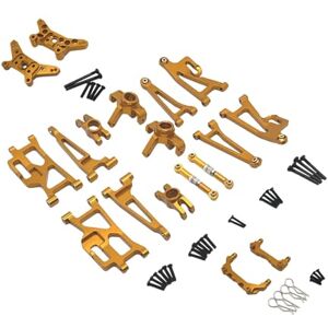 Generic 1:14 RC Car, Metal Upgrade Kits, Shock Absorber Plate, Front And Rear Steering Rod, R Pin for 14209 Vehicles, RC Car, Gold