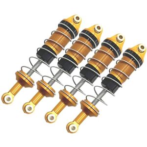 Generic 4 Pieces Metal RC Car Shock Absorber Front And Rear RC Shocks Damper Spare Parts 1/16 Scale for 16207, Gold