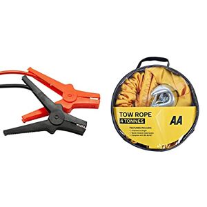 AA Insulated Booster Cables/Jump Leads AA4550 & 4T Heavy Duty Tow Rope AA6226 – Yellow Strap-Style Towing Belt For Car Breakdowns Other Vehicles Up To 4 Tonnes