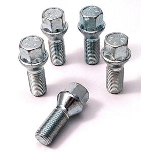 Spot On Alloy wheel bolts, Zinc plated M14x1.5 (M14 x 1.5) Taper seat, 17mm hex, 28mm thread length. Set of 5 wheel bolts