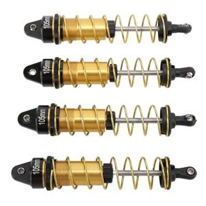 Generic RC, Damper Smooth Replacement 4 Pieces Front Rear Easy Installation 1/10 RC (Gold)