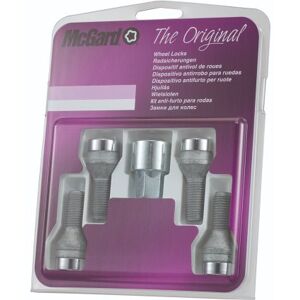 McGard Locking Wheel Bolts - M12 x 1.5 60 Degree Seat 17mm head, Silver  - Silver