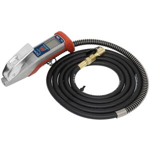 Sealey SA375 Digital Tyre Inflator 2.7m Hose with Clip-On Connector