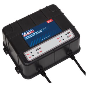 Sealey MBC250 Two Bank 6/12V 10Amp (2 x 5A) Auto Maintenance Charger