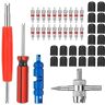 FRIUSATE 44 Pcs Tyre Valve Core Removal Tool Tyre Valve Repair for Bike Car 20 P