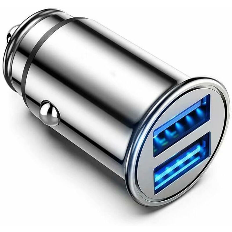 LANGRAY Car Charger, Ultra Compact 2 usb Ports 5V / 4.8A Aluminum Alloy Cigarette Lighter Charger, Fast Charging for iPhone xr / xs Max / 8 Plus, Galaxy S8 /