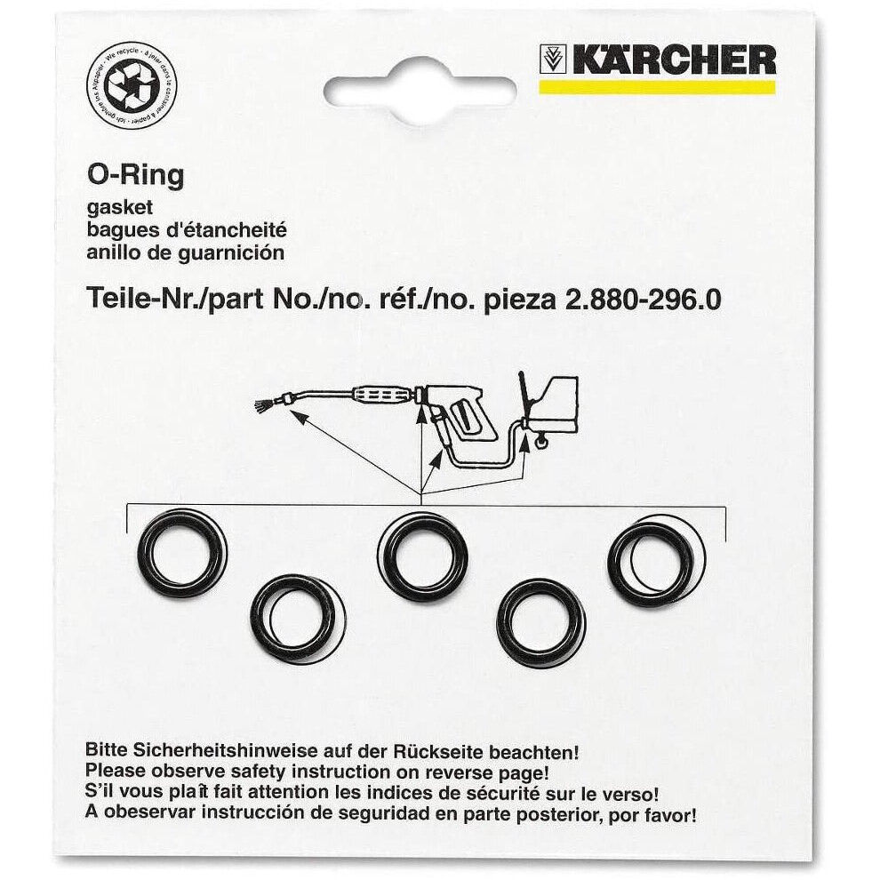 Kärcher Karcher 2.880-990.0 Pack of 5 x Lance Spare O-Ring Seals for Hose Gun Part Set 5