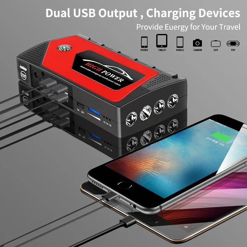have everything 12V Automotive Battery Charger  Power Bank Portable Car Starter Quick Start Cars Auto Booster Air Compressor For Tires