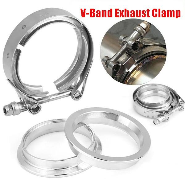 Living Mall 2/2.5/3/3.5/4 Inch Male/Female V-Band Clamp Flange Kit Turbo Downpipe Wastegate V-band Turbo Exhaust Pipes Car Auto Parts Accessories