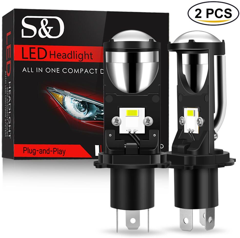 Auto LED Lights 2Pcs H4 Led Projector Lens Mini Canbus 9003 HB2 50W 20000LM Car Headlight Bulb High Low Beam Light 12V 24V 6000K Automobiles