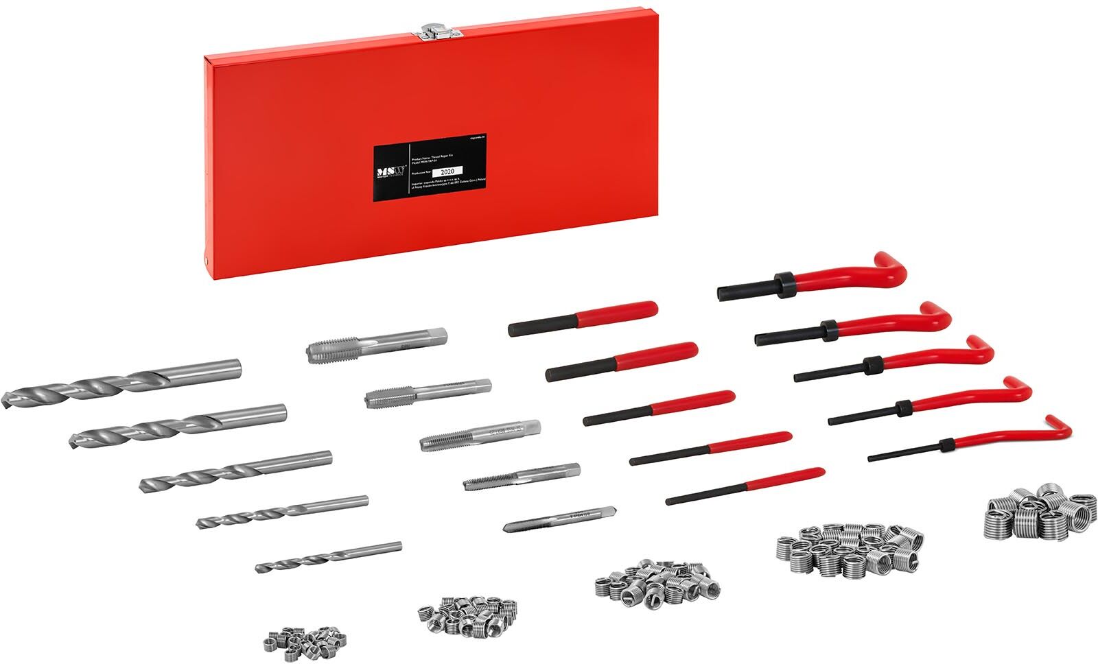 MSW Thread Repair Tool Kit - M5, M6, M8, M10, M12 - 131 pcs. MSW-TRP-01