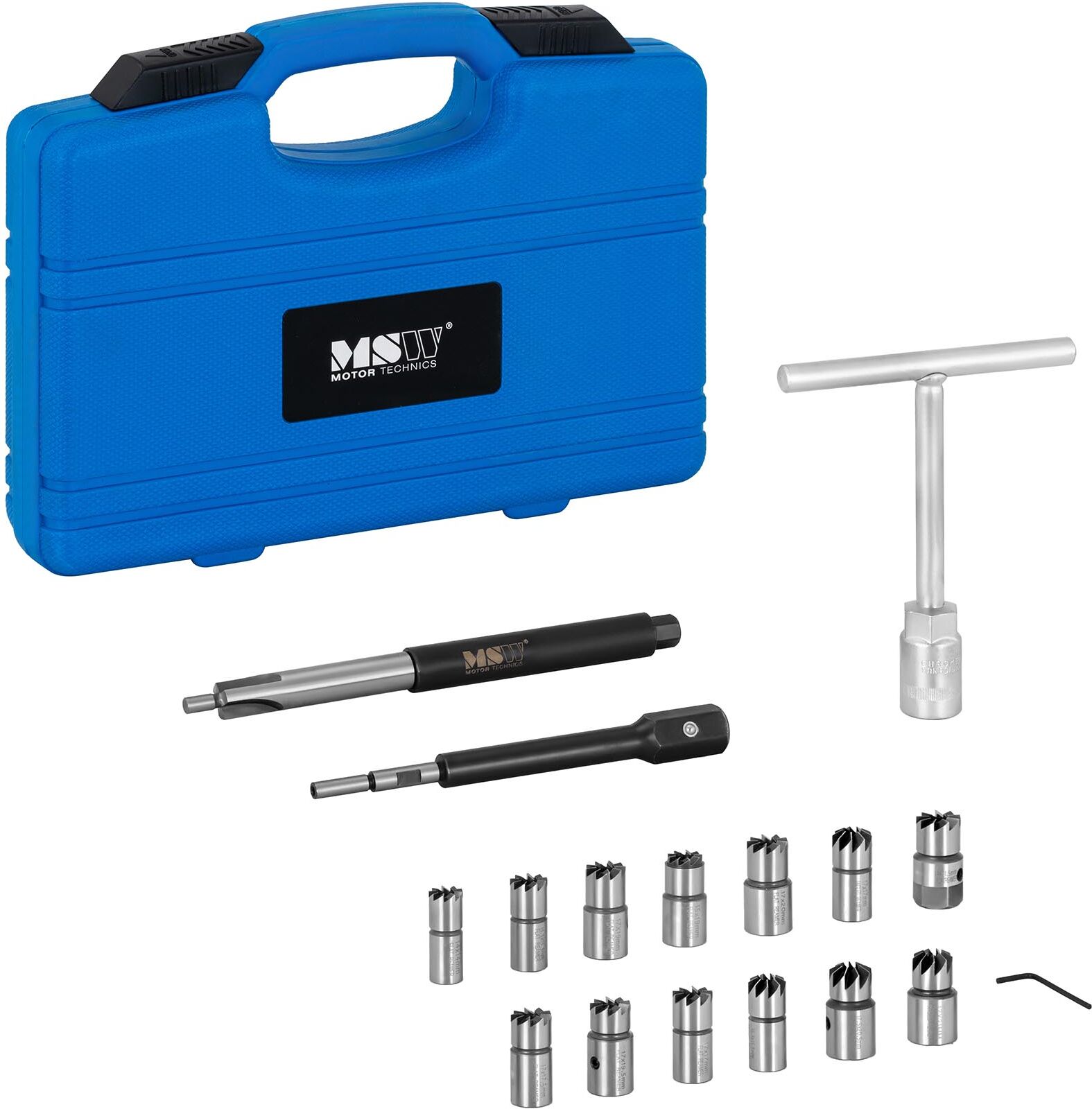 MSW Diesel Injector Seat Cutter Set - 17 pcs. MSW-EGN-15