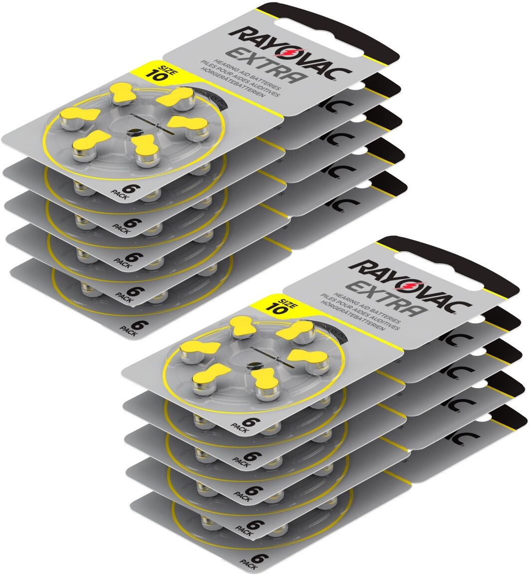 Rayovac Extra Size 10 Hearing Aid Batteries Yellow  10-Packs 60-Cells