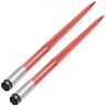 VEVOR Pair Hay Spear 43" Bale Spear 3000 lbs Capacity, Bale Spike Quick Attach Square Hay Bale Spears 1 3/4", Red Coated Bale Forks, Bale Hay Spike with Hex Nut & Sleeve for Buckets Tractors Loaders