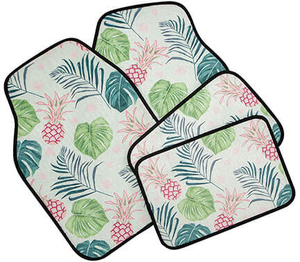 Miles Kimball Pineapple Car Mats, Set of 4