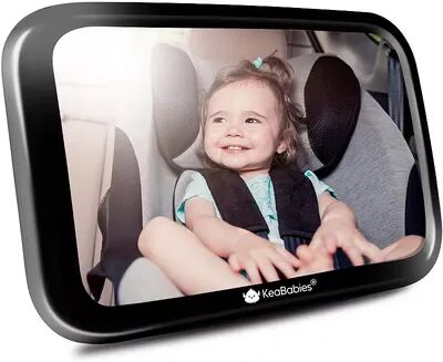 KeaBabies Baby Car Mirror for Backseat Rear Facing Infant, Large Shatterproof, Safety Baby Car Seat Mirror, Grey