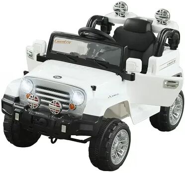 Aosom Kids Ride on Car Off Road Truck with MP3 Connection Working Horn Steering Wheel and Remote Control 12V Motor White