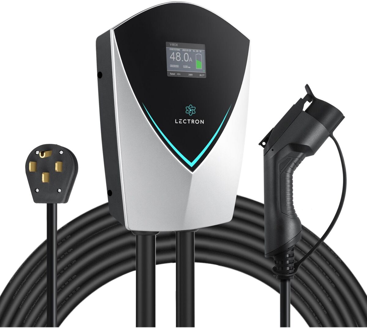 Lectron V-Box 48 Amp Electric Vehicle Charging Station - Powerful Level 2 Ev Charger (240V) with Nema 14-50 Plug / Hardwired - Energy Star Certified f