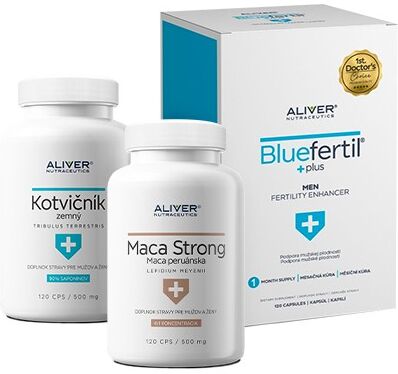 ALIVER Nutraceutics Der perfekte Mann: BlueFertil + Erd-Burzeldorn + Maca, Set