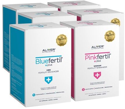 ALIVER Nutraceutics 3x BlueFertil + 3x PinkFertil - männliche und weibliche Fruchtbarkeit, Set