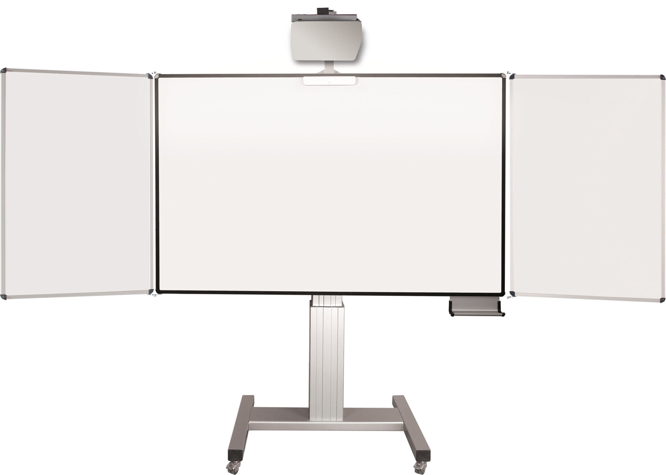 celexon Mobil Expert elektrisch höhenverstellbare Pylonentafel Adjust 207 x 130cm TOUCH mit Flügeln