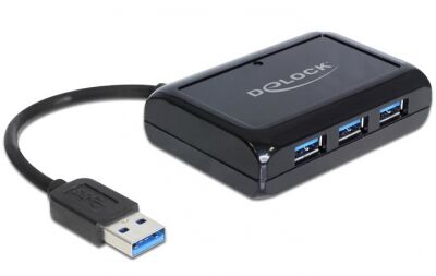 DeLock 62440 - USB 3.0 Hub 3 Port + 1 Port Gigabit LAN