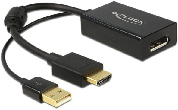 DeLock 62667 - Adapter HDMI-A Stecker > Displayport 1.2 Buchse schwarz