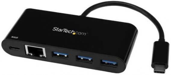 StarTech.com Startech US1GC303APD - USB-C auf Ethernet Adapter mit 3 Port USB 3.0 Hub und Stromversorgung