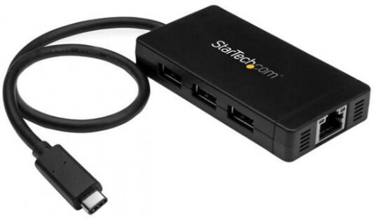 StarTech.com StarTech HB30C3A1GE - 3 Port USB 3.0 Hub mit USB-C und Gigabit Ethernet - inklusive Netzteil