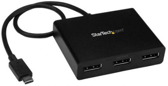 StarTech.com Startech MSTCDP123DP - USB-C DisplayPort Hub - 3 Port - USB C zu DisplayPort MST Hub - USB Typ C Monitor Hub