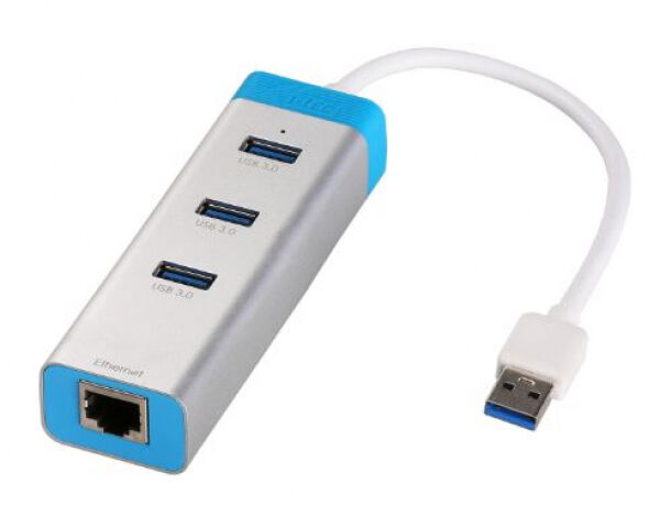 i-tech U3GLAN3HUB - USB 3.0 Metal HUB 3 Port Giga Lan