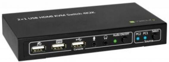 Techly IDATA-KVM-HDMI2U - 2x1 USB HDMI KVM Switch 4Kx2K