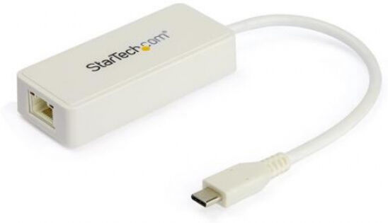 StarTech.com Startech US1GC301AUW - USB-C-Ethernet-Adapter mit zusätzlichem USB 3.0-Anschluss - Weiss