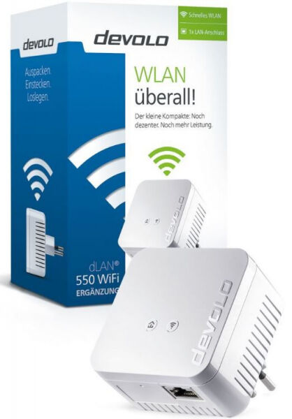 Devolo dLAN dLAN 550 WiFi  - Single Adapter / PowerLine Adapter - CH-Version