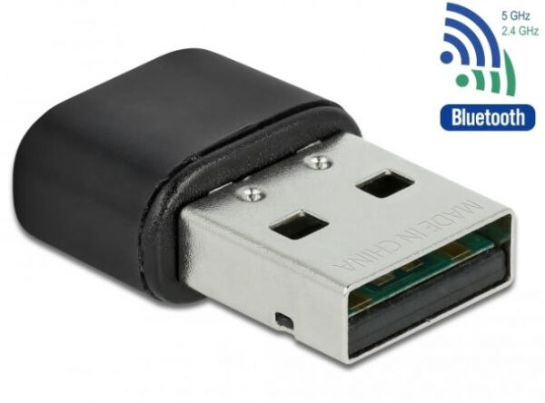 DeLock 61000 - Bluetooth 4.2 und Dualband WLAN ac/a/b/g/n 433 Mbps USB Adapter
