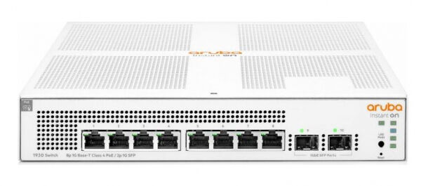 HP Aruba Instant On 1930 Desktop Gigabit Smart Switch, 8x RJ-45, 2x SFP, 124W PoE+