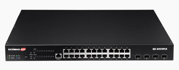 Edimax GS-5424PLX - Surveillance 24-Port Gigabit PoE+ Web Smart Switch with 4-Port 10GbE SFP+ Uplinks
