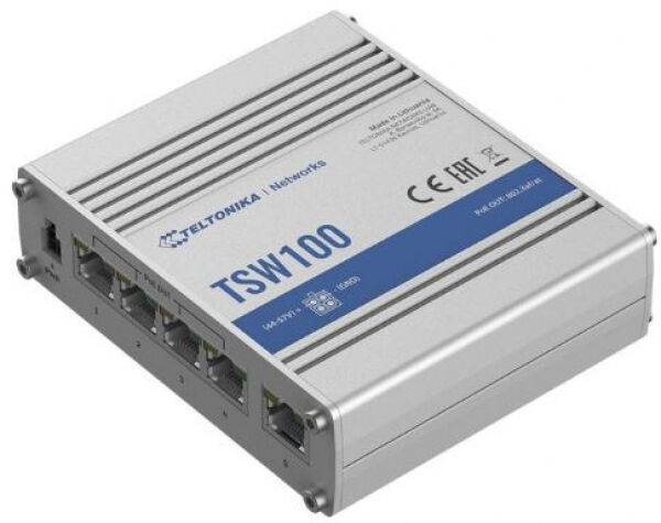 Teltonika TSW100 - 5-Port Gigabit Industrie Switch (4xPOE+ - 120 Watt)