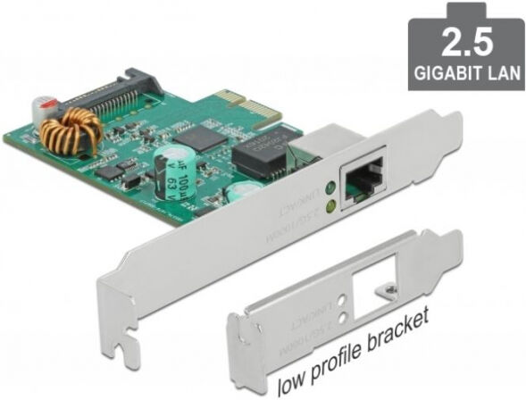 DeLock 89139 - PCI Express x1 Karte 1 x RJ45 2,5 Gigabit LAN PoE+ RTL8125