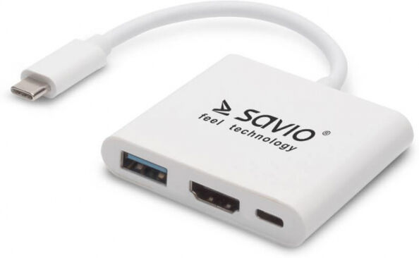 Savio AK-48 - USB Type-C – HDMI / USB 3.0 / PD Adapter