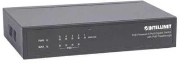 Intellinet 561082 - 5-Port PoE+ Gigabit Switch mit PoE-Passthrough