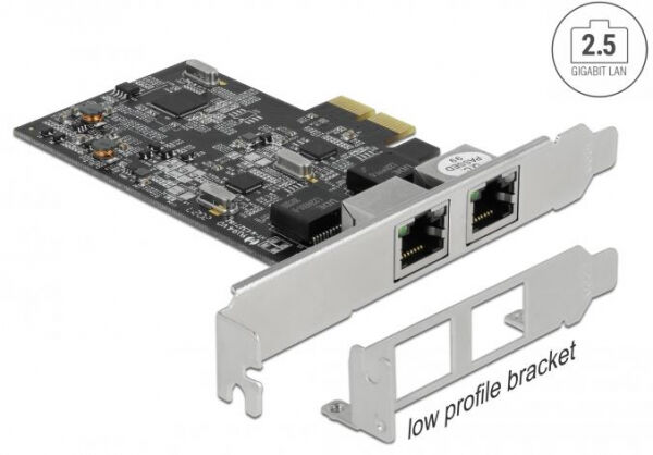 DeLock 89530 - PCI Express x2 Karte auf 2 x RJ45 2,5 Gigabit LAN RTL8125