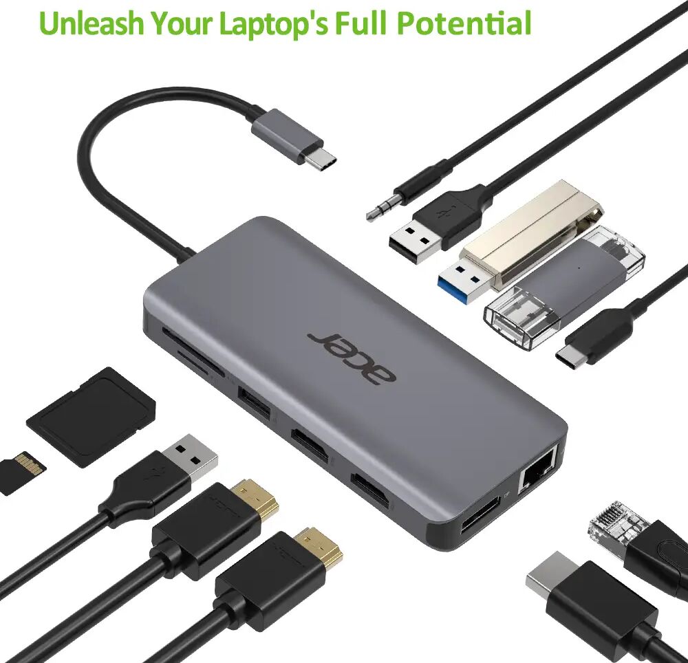 Acer Rozszerzenie Portów USB Type-C 12 w 1    Srebrny