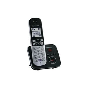 Panasonic KX-TG6821 - Téléphone sans fil - système de répondeur avec ID d'appelant - DECT - noir - Publicité