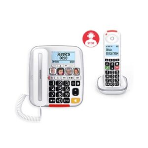 Swissvoice XTRA 3355 Combo (base filaire + combiné DECT) pour Sénior avec répondeur, grand écran, grosses touches - Publicité