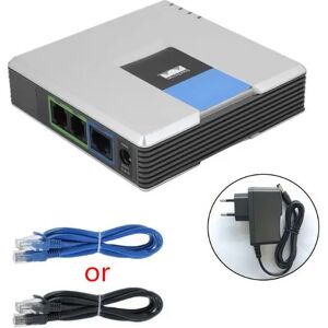 1Set VOIP Gateway 2 Ports SIP V2 Protocol Internet Phone Voice Adapter with Network Cable for Linksys PAP2T AU/EU/US/UK Plug