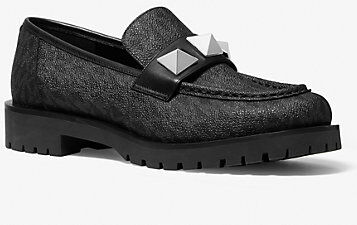 MICHAEL Michael Kors MK Holland Studded Logo Loafer - Black