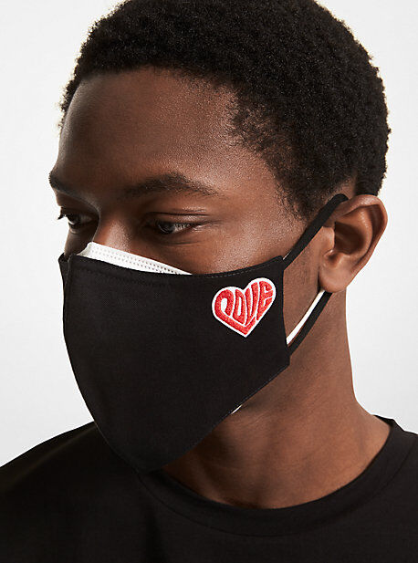 MICHAEL Michael Kors MK Watch Hunger Stop LOVE Organic Cotton Face Mask - Black