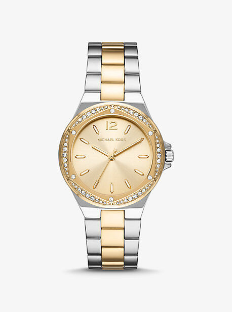 Michael Kors MK Lennox Pavé Two-Tone Watch - Gold